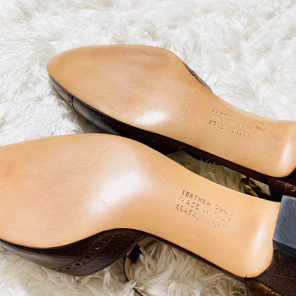 New Salvatore Ferragamo Brown T-Strap Flats - Picture 5 of 6